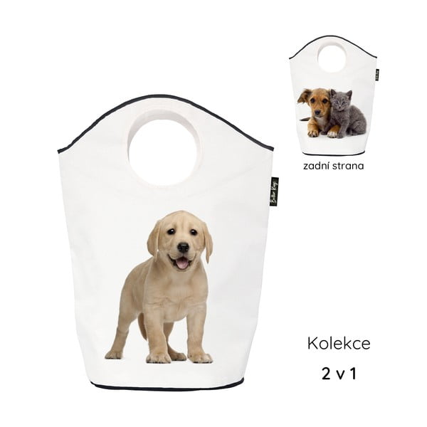 Coș de jucării pentru copii alb din material textil 57x26x70 cm The Cutest Ones – Butter Kings-image-2