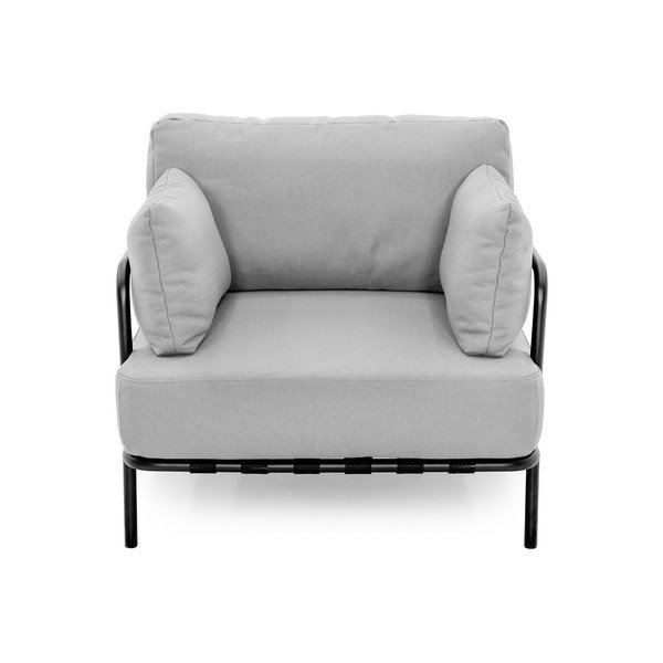 Fotoliu de grădină gri deschis capitonat Salve – Sit Sit-image-2