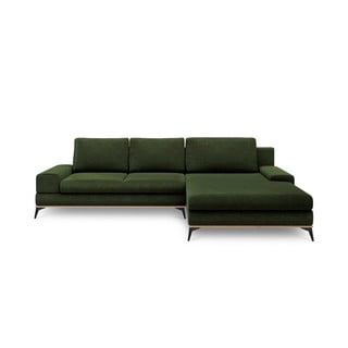 Colțar extensibil cu șezlong pe partea dreaptă Windsor & Co Sofas Planet, verde smarald