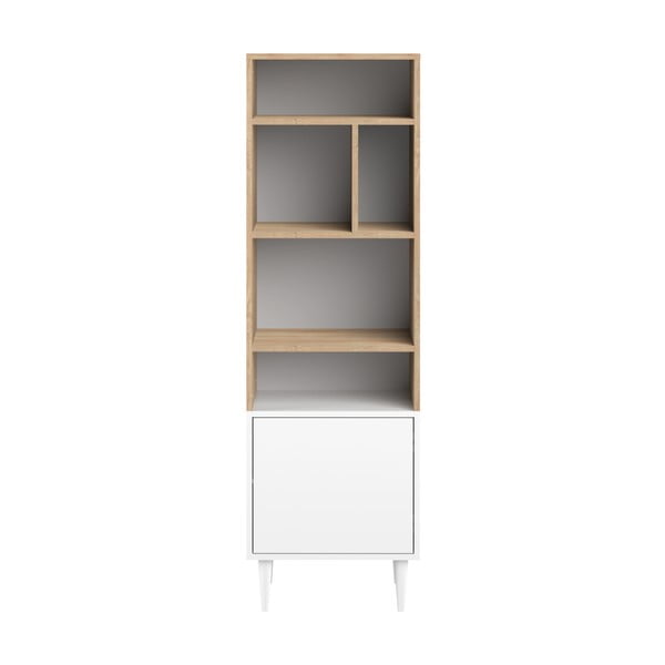 Bibliotecă albă în decor stejar 47x153 cm Horizon - TemaHome 