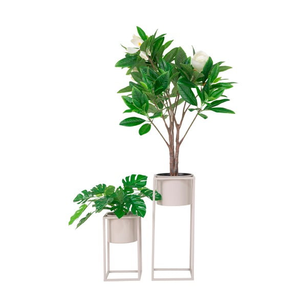 Ghivece din metal bej în set de 2 buc. House Nordic Marla-image-1