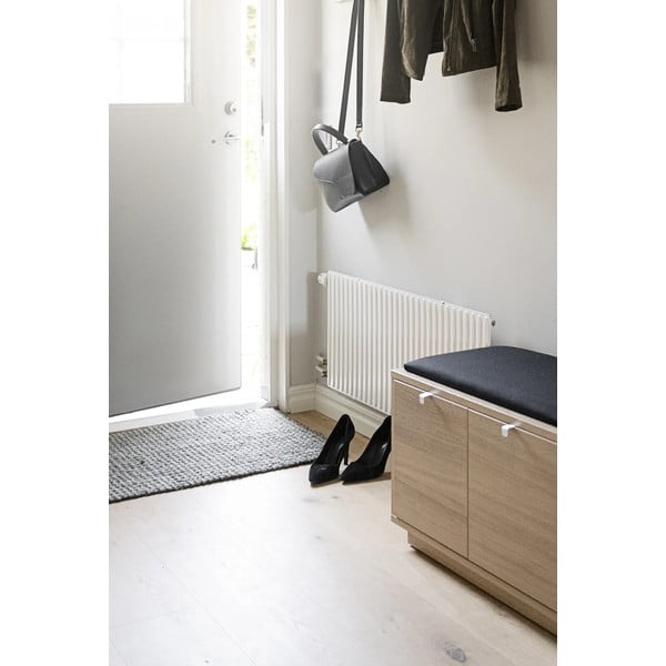 Pantofar negru/în culoare naturală cu bancă cu aspect de lemn de stejar Confetti – Rowico-image-3