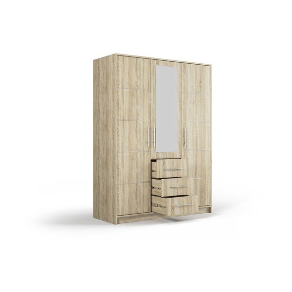 Dulap în decor stejar cu oglindă 147x200 cm Derry - Cosmopolitan Design-image-3