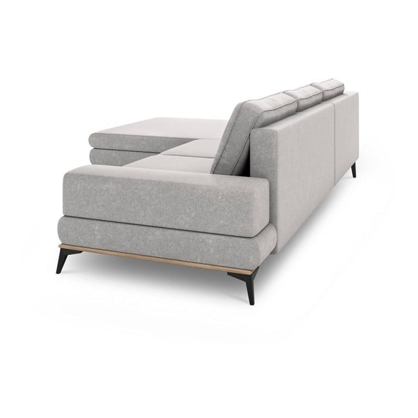 Colțar extensibil cu șezlong pe partea stângă Windsor & Co Sofas Planet, gri deschis-image-4
