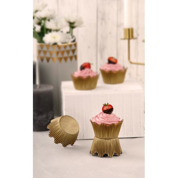 Set 60 coșulețe din hârtie pentru copt Dr. Oetker Gold, ø 5,5 cm, auriu-image-1
