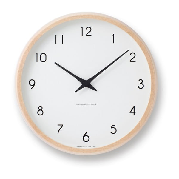 Ceas de perete cu ramă maro deschis Lemnos Clock, ⌀ 29,4 cm