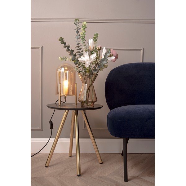 Veioză din sticlă Leitmotiv Bell, înălțime 30 cm, galben muștar-image-1