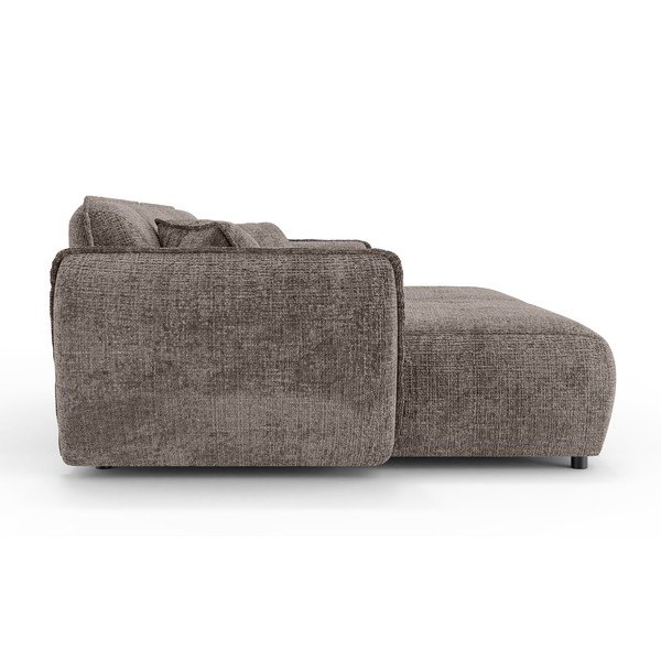 Canapea cu șezlong taupe cu tapițerie din chenille 252 cm Nelia Big – Ropez-image-3