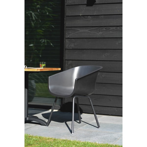 Scaune de grădină gri-închis 2 buc. din plastic Amalia Alu Rondo – Hartman-image-1