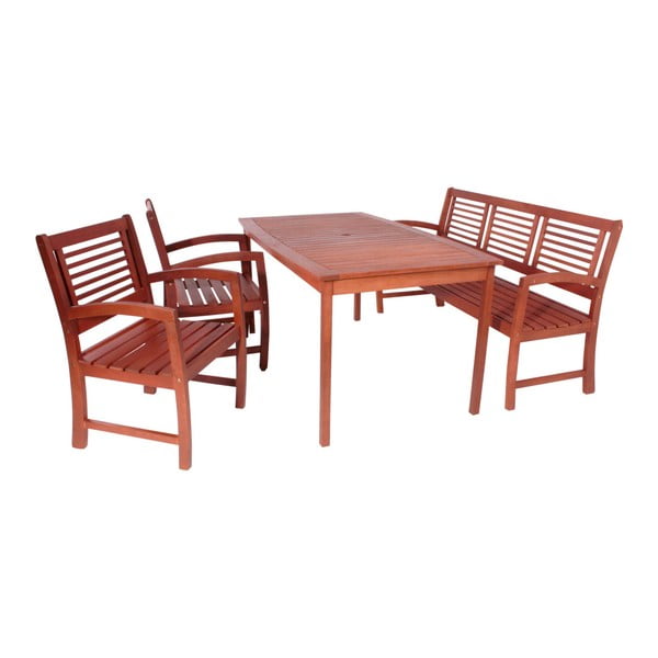 Masă  de grădină din lemn de eucalipt 90x150 cm Madison – Garden Pleasure-image-2