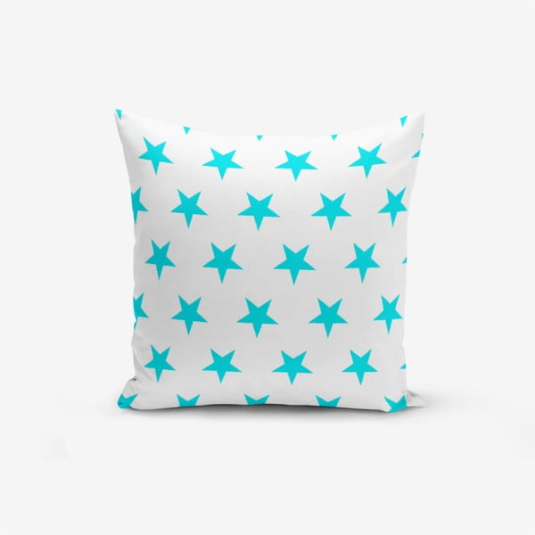 Față de pernă cu amestec din bumbac Minimalist Cushion Covers Turquoise Star Modern, 45 x 45 cm