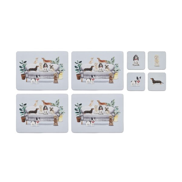 Set cu suporturi farfurii și coasters 8 buc. Curious Dogs – Cooksmart ®