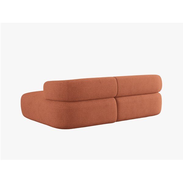 Colțar teracotă cu tapițerie din țesătură bouclé (cu colț pe partea dreaptă/cu șezlong) Jenny – Micadoni -image-3