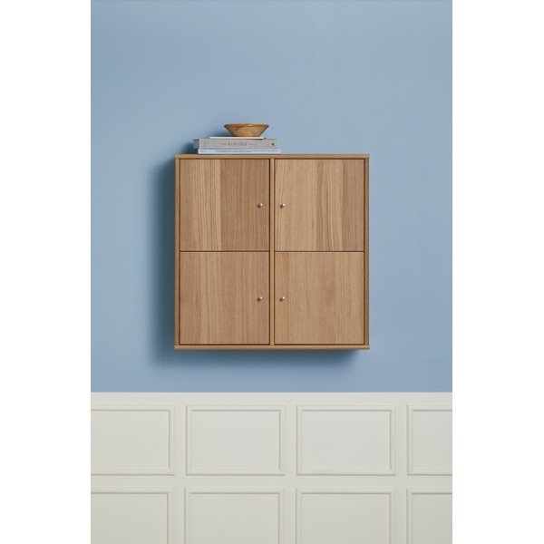 Bibliotecă în culoare naturală cu aspect de lemn de stejar suspendată 70x70 cm Mistral – Hammel Furniture-image-1