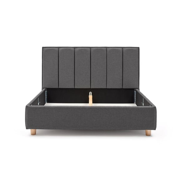 Pat dublu cu spațiu pentru depozitare ProSpánek Wega, 180 x 200 cm, gri închis-image-3