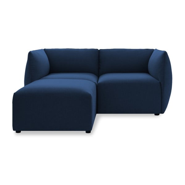 Canapea modulară cu 2 locuri și suport pentru picioare Vivonita Cube, albastru închis
