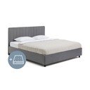Pat dublu tapițat gri cu spațiu de depozitare cu saltea/ somieră 180x200 cm Myra Slim Line - Bonami Selection