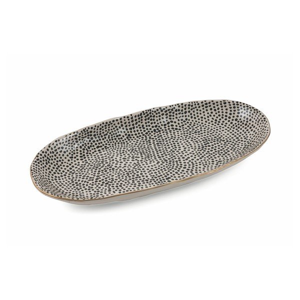 Farfurie din ceramică Villa d'Este Masai, lungime 39 cm, negru-image-1