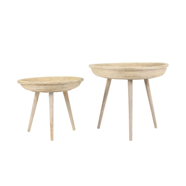 Măsuțe auxiliare 2 buc. rotunde din ratan ø 56 cm Colon – Light & Living-image-3