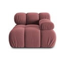 Modul pentru canapea roz cu tapițerie din catifea (colț dreapta) Bellis – Micadoni Home
