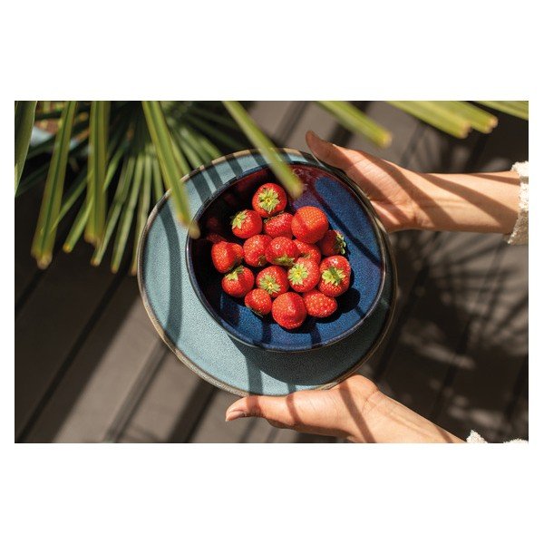 Bol din gresie ceramică Villeroy & Boch Like Lave, 22 x 21 cm, albastru închis-image-1