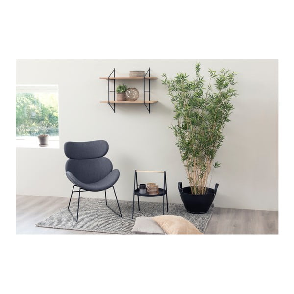 Fotoliu cu picioare negre Actona Cazar, gri închis-image-2