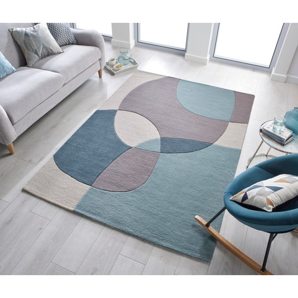 Covor albastru/bej din lână 230x160 cm Glow - Flair Rugs-image-1
