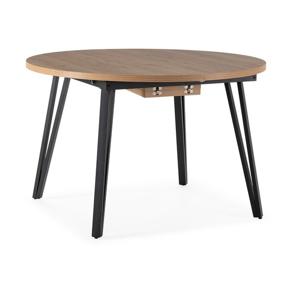 Masă de dining în culoare naturală rotundă extensibilă ø 120 cm Cleo – Marckeric