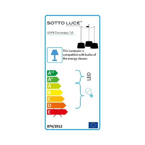 Lustră Sotto Luce KAMI Elementary S 3S, negru-image-1