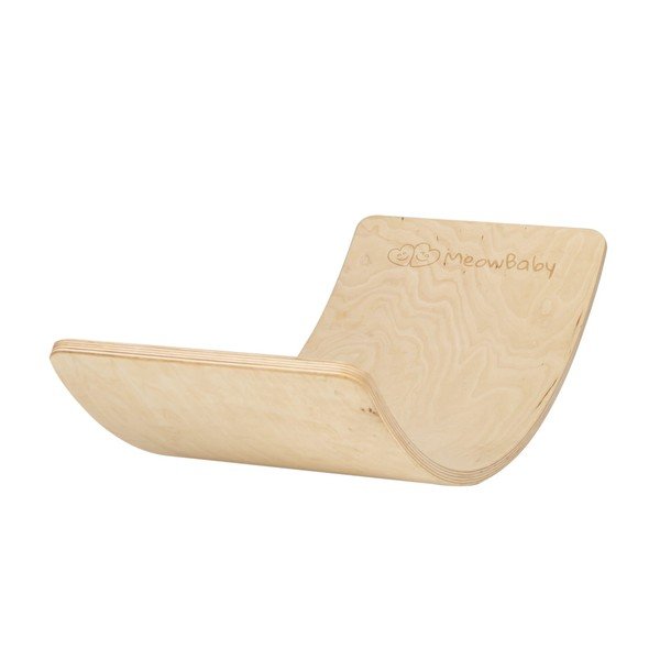 Placă de echilibru în culoare naturală din lemn de pin 80x30x18 cm Montessori – Meowbaby