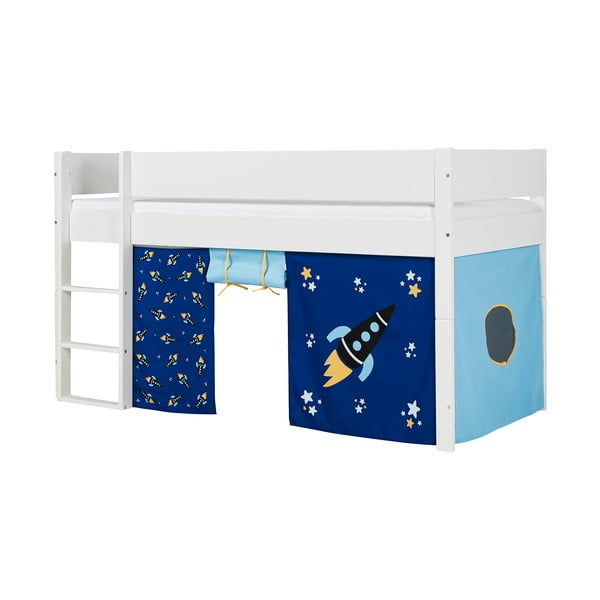 Pat supraetajat pentru copii, cu protecții laterale Manis-h Argos, 90 x 200 cm, alb-image-3