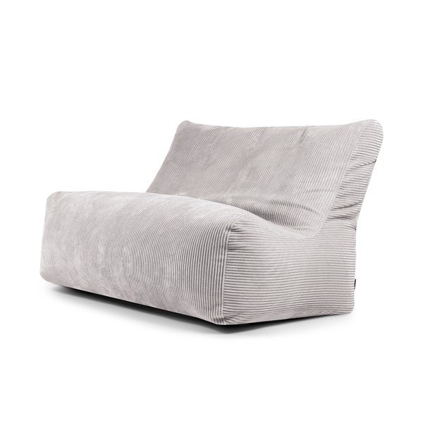 Fotoliu bean bag gri deschis cu tapițerie din catifea reiată Sofa Seat Lounge – SLOWDOWN
