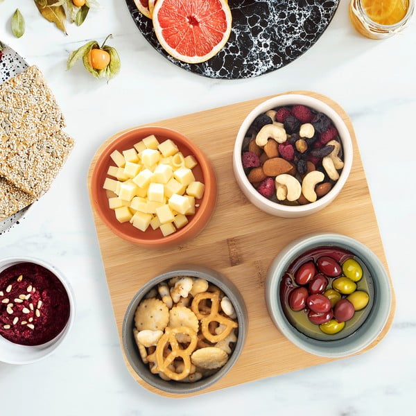 Set de servire în culoare naturală 4 buc. din gresie – Orion-image-1