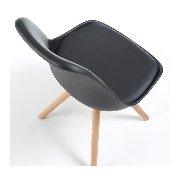 Scaun cu picioare din lemn de fag Bonami Essentials Lumos, negru-image-2