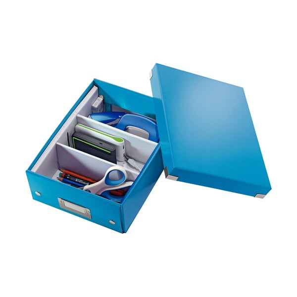 Cutie de depozitare din carton cu capac albastră Click&Store - Leitz-image-3