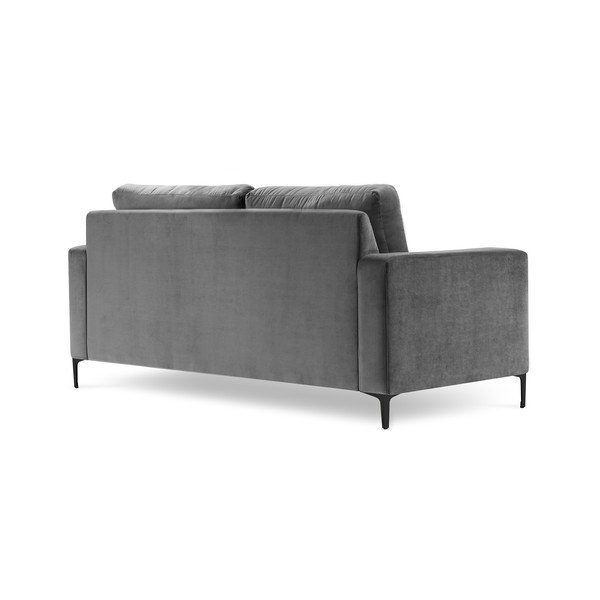 Canapea cu tapițerie din catifea Kooko Home Harmony, 158 cm, gri-image-3