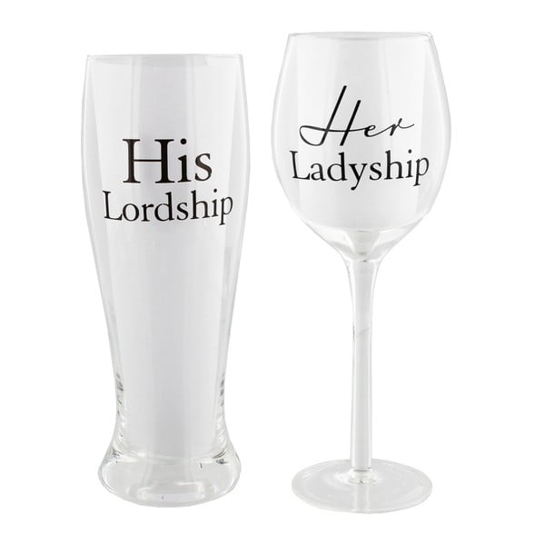 Set 2 pahare Amore Her Ladyship and His Lordship