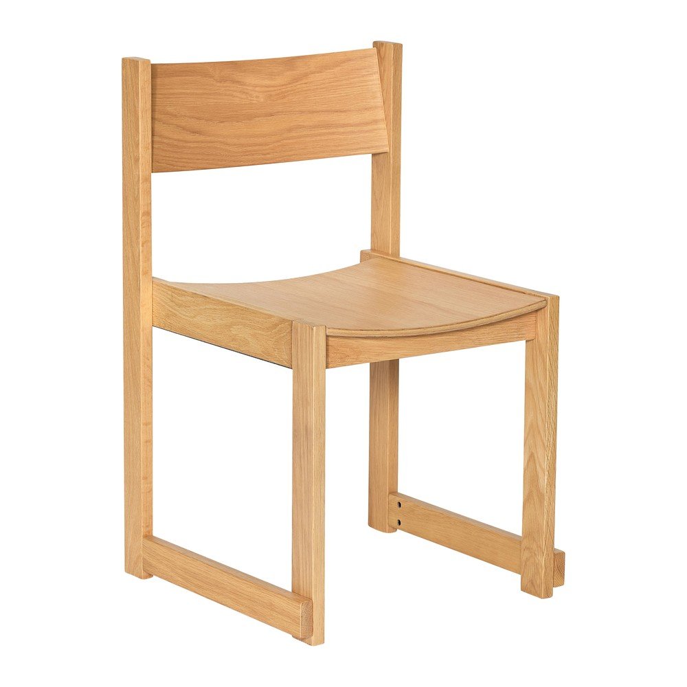 Scaun de dining în culoare naturală stivuibil cu aspect de lemn de stejar Forma – Hübsch