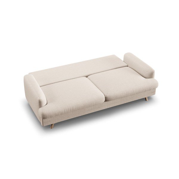 Canapea bej extensibilă/cu spațiu de depozitare 233 cm Naomi – Micadoni -image-4