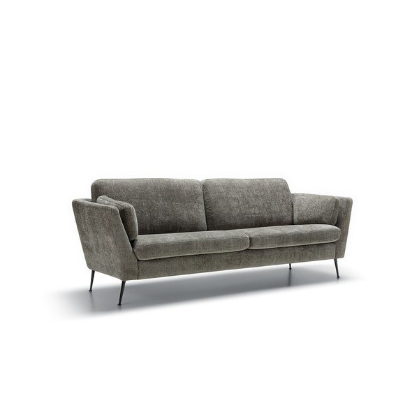 Canapea gri cu tapițerie din catifea 220 cm Mynta – Sits-image-2