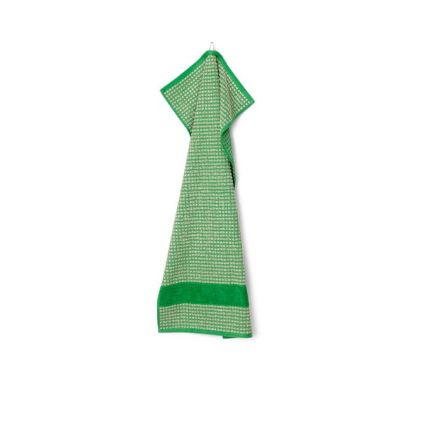 Prosop verde/bej din bumbac organic 70x140 cm Check – JUNA-image-2