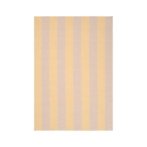 Covor tip traversă galben/bej țesut manual din amestesc de lână 80x200 cm Sissel – Jotex