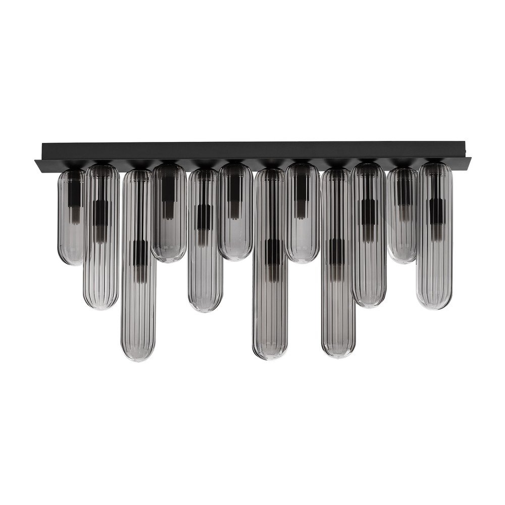 Plafoniera gri din sticla cu abajur din sticla 10x72 cm Gustave – Nova Luce
