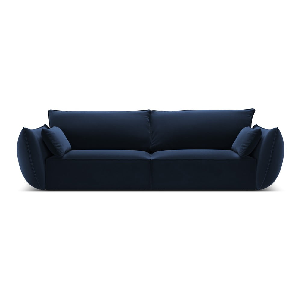Canapea albastru-închis cu tapițerie din catifea 208 cm Vanda – Mazzini Sofas
