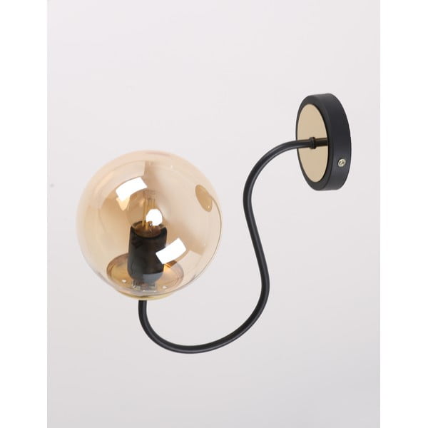 Aplică de perete galben ocru/neagră ø 15 cm Oslo – Squid Lighting-image-3