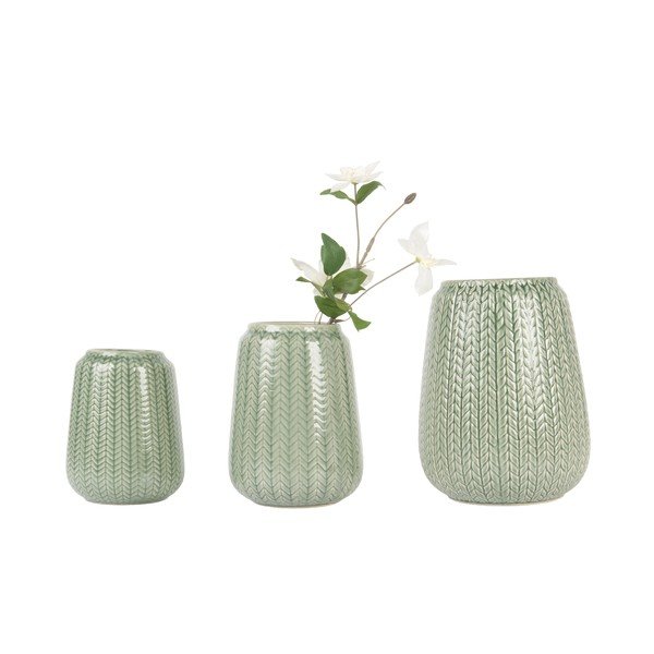 Vază ETH Knitted, medie, verde-image-3