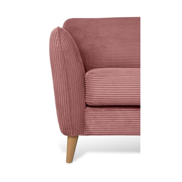 Colțar roz cu tapițerie din catifea reiată  (cu colț pe partea dreaptă) Paris – Scandic-image-4