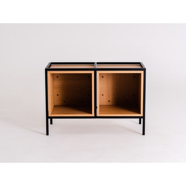 Bibliotecă neagră cu aspect de stejar 88x60 cm Skap - CustomForm-image-4