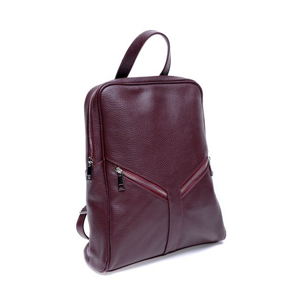 Rucsac din piele Roberta M Linda, roșu închis-image-1
