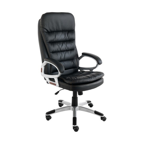 Scaun de birou negru din imitație de piele Master – Tomasucci